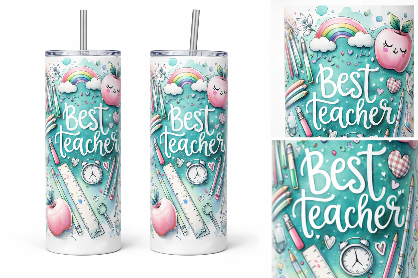 Best Teacher 20oz Skinny Tumbler – Sublimated Teacher Gift
