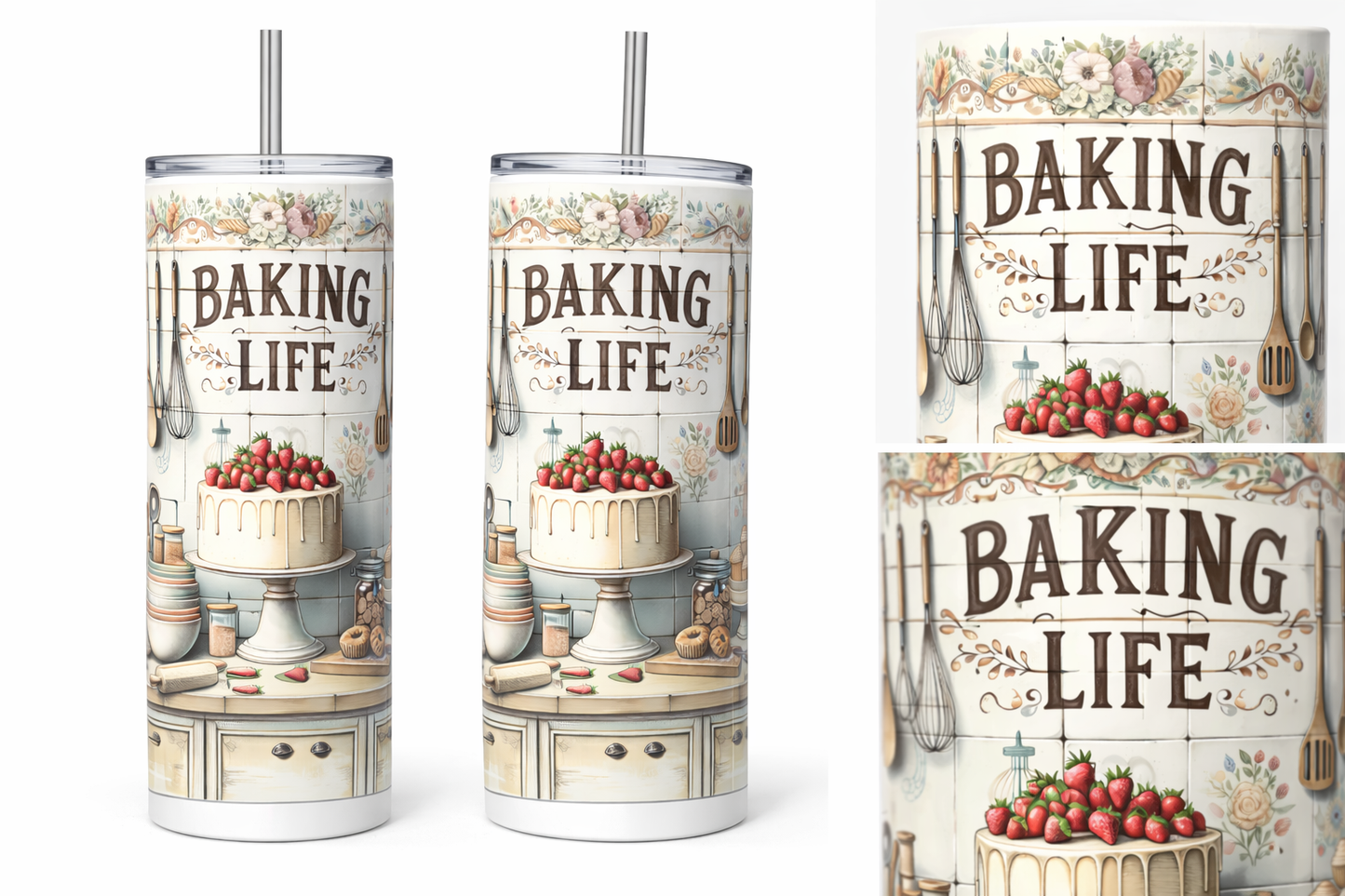 Baking Life 20oz Skinny Tumbler – Vintage Kitchen Baker Gift