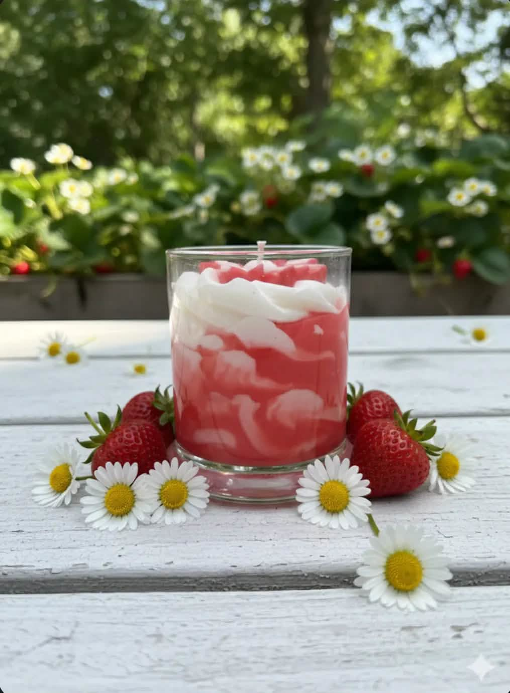 Strawberry Daisies – Fresh Strawberry Scented Candle - Red Raven Candle Co