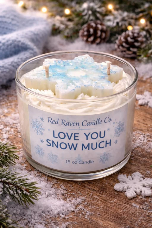 Love You Snow Much Candle Scented Candle - Red Raven Candle Co