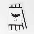 Halloween Tea Towel Bat 31 Vs Mummy Black White Cotton Dish Towel Kitchen Hand Towel Decor