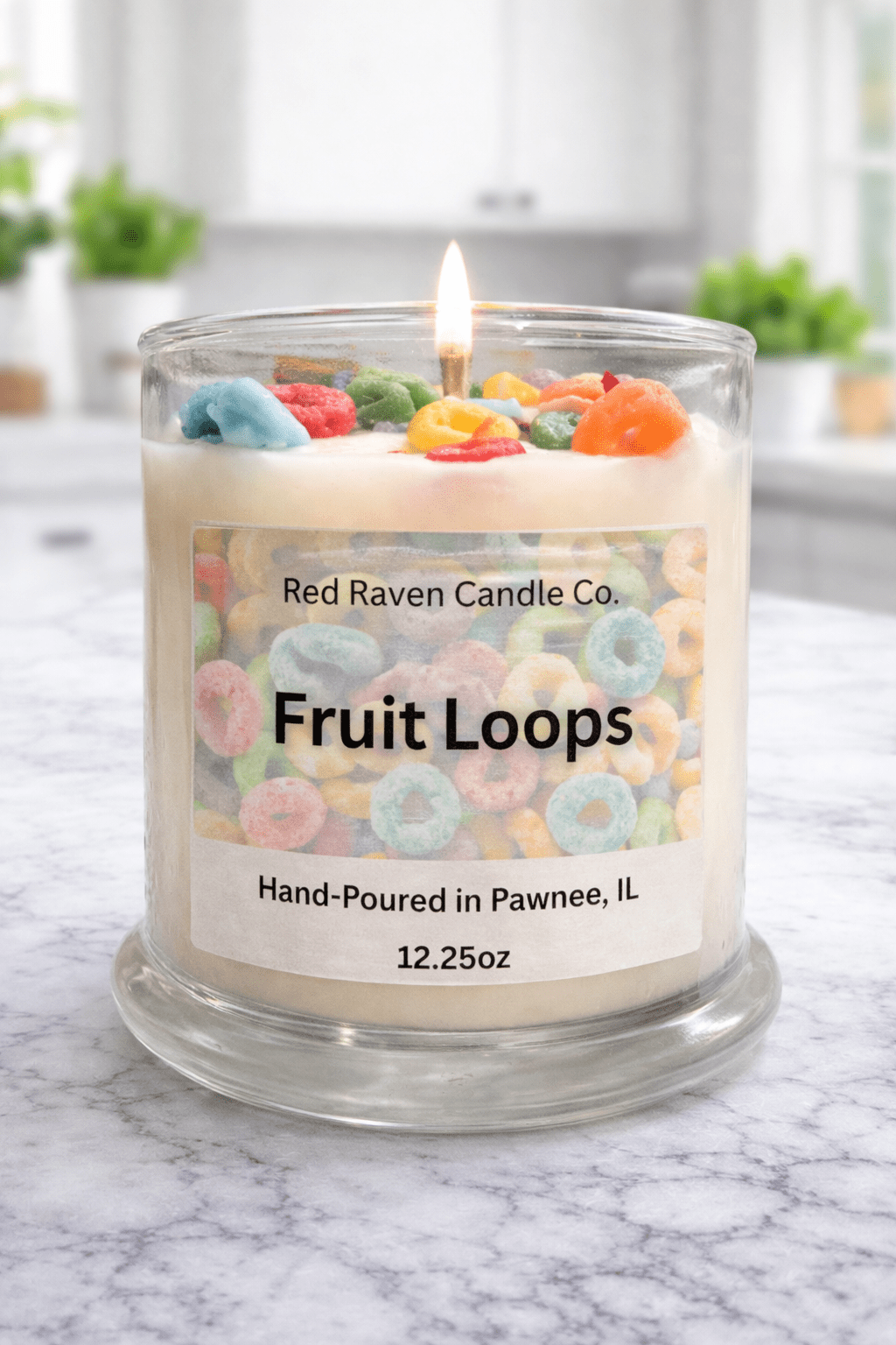 Fan Favorites Trio - Blueberry Waffle, Strawberry Shortcake & Fruit Loops Scented Dessert Candles - Red Raven Candle Co