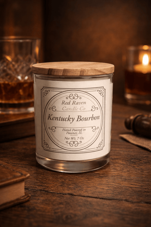 Kentucky Bourbon – 7 oz Artisan Scented Candle - Red Raven Candle Co