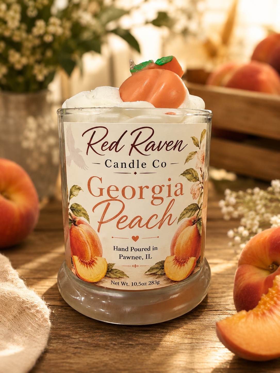 Georgia Peach Handcrafted Dessert Candle 10.5oz