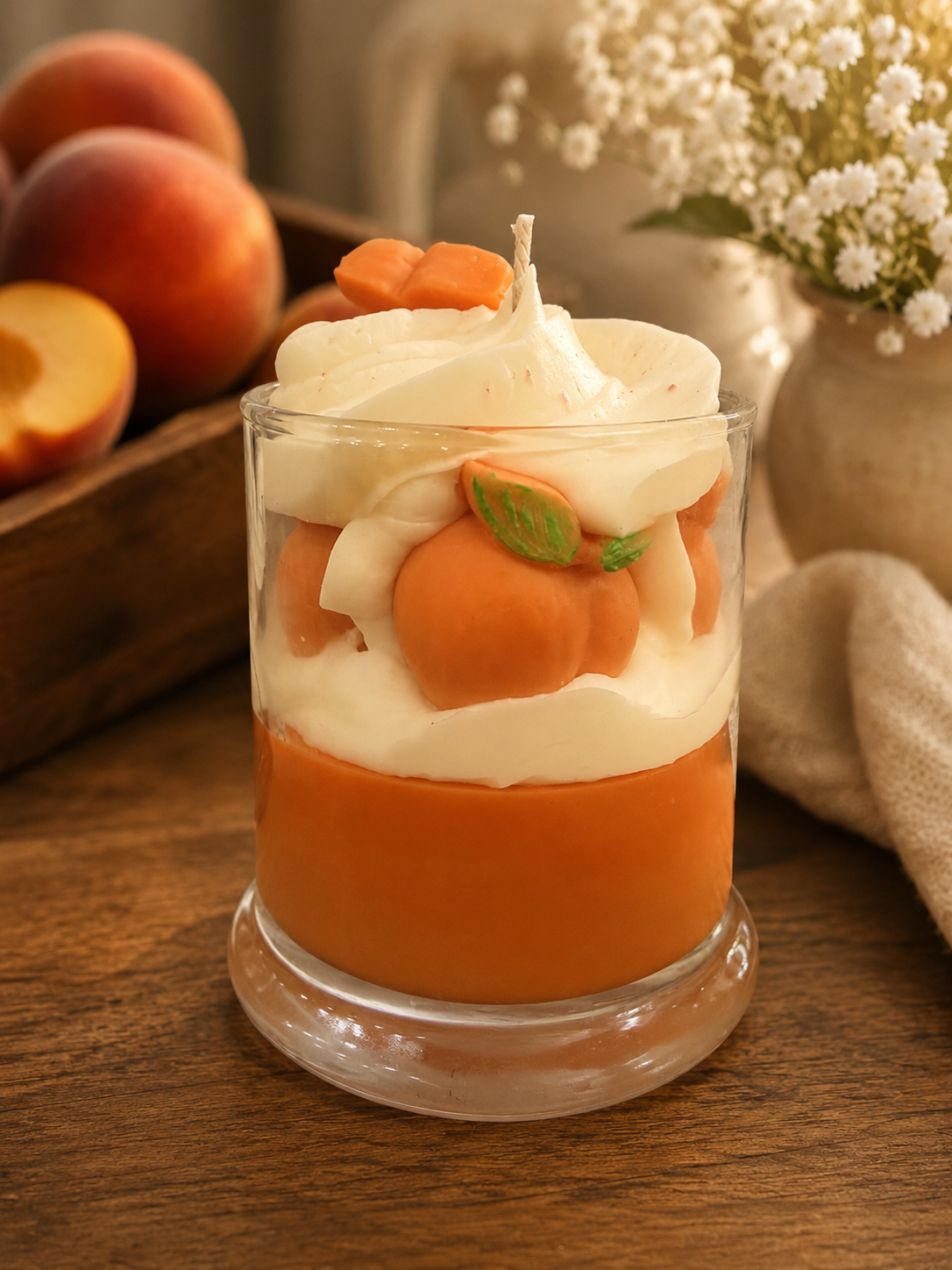 Georgia Peach Handcrafted Dessert Candle 10.5oz
