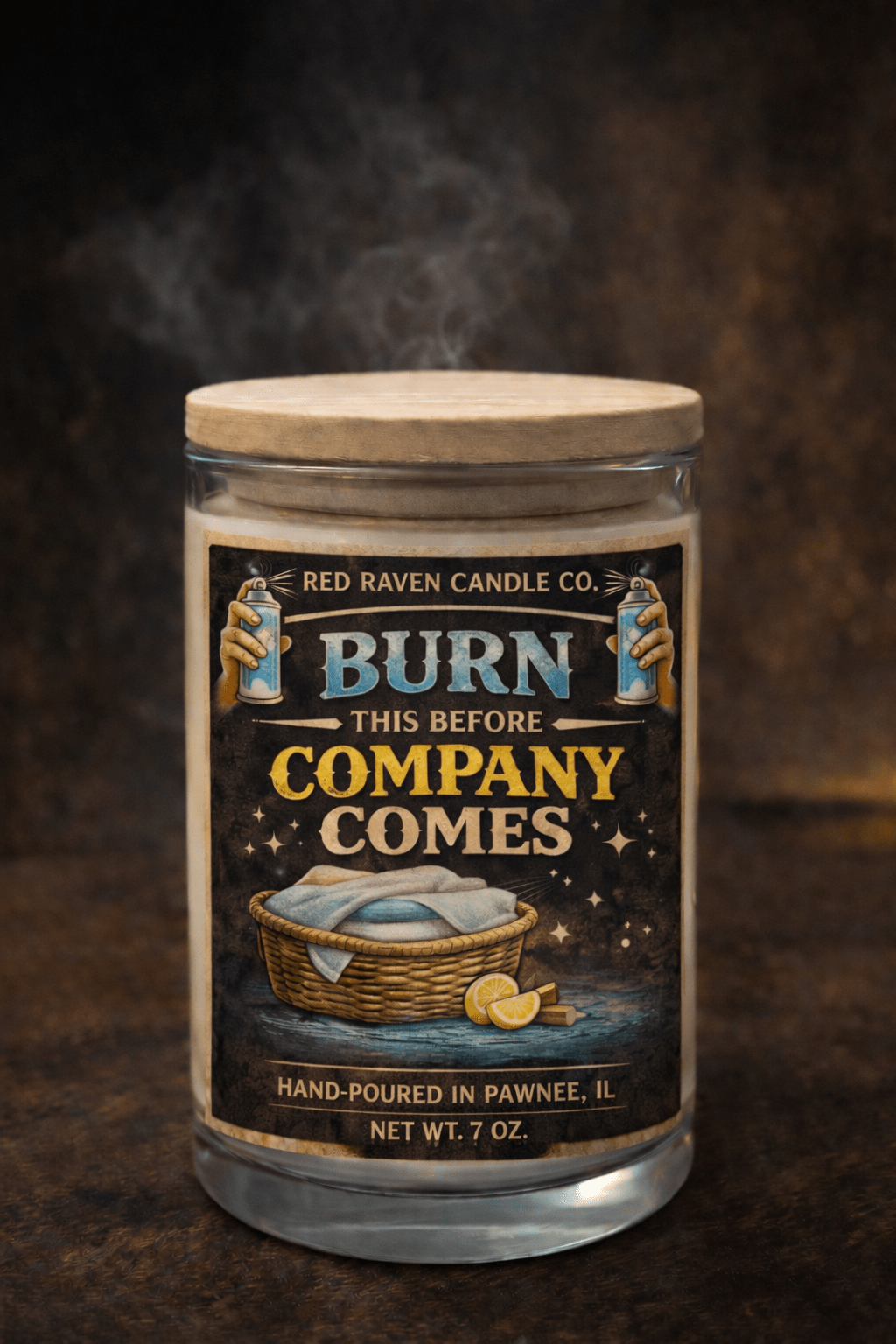 Burn This Before Company Comes – Funny Laundry Day Scented Candle (7oz) - Red Raven Candle Co