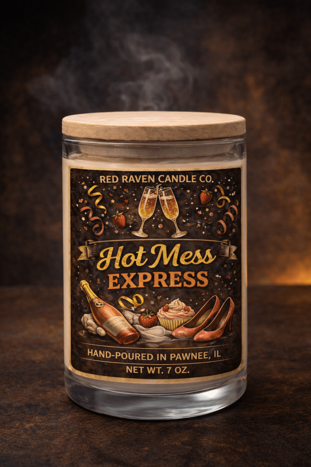 Hot Mess Express – Funny Chaos Candle Scented Candle (7oz) - Red Raven Candle Co