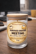 Survived Another Meeting That Could Have Been an Email – Funny Office Scented Candle (7oz) - Red Raven Candle Co