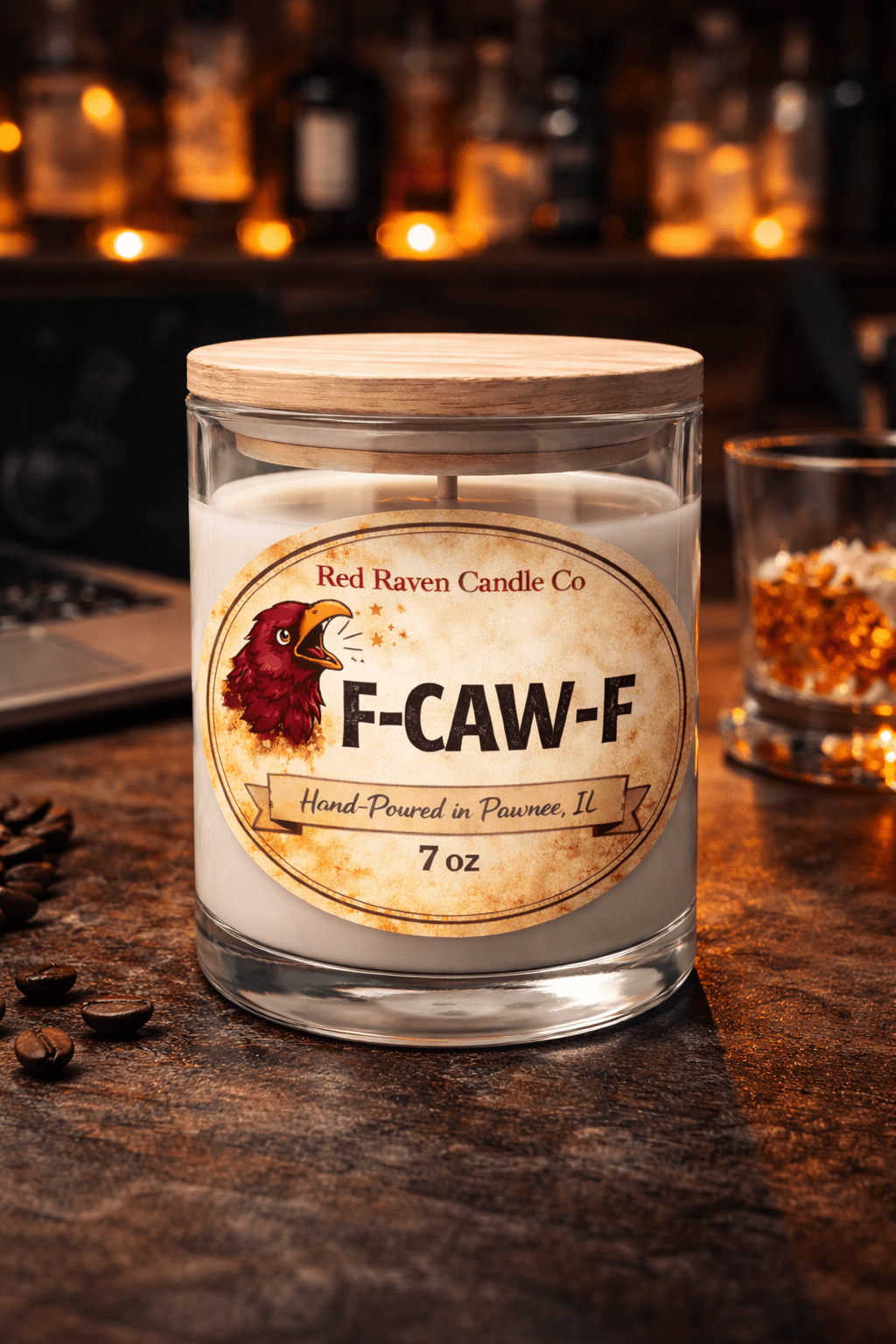 F - CAW - F – Funny Sarcastic Candle 7 oz - Red Raven Candle Co