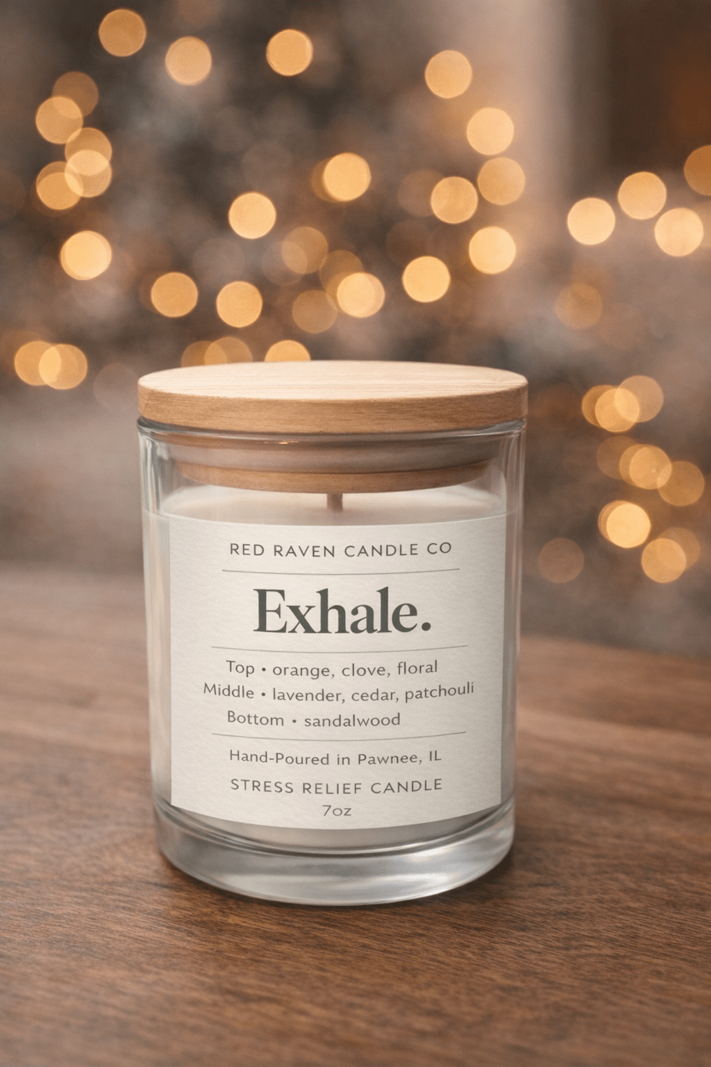 Exhale – Stress Relief Scented Candle (7oz) - Red Raven Candle Co
