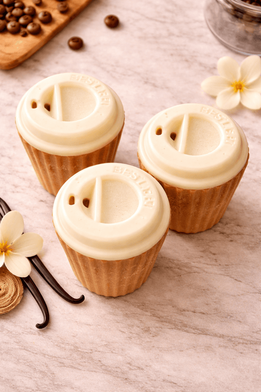 French Vanilla Latte Mini Coffee Cup Wax Melts – 3 Pack (3oz Total) - Red Raven Candle Co