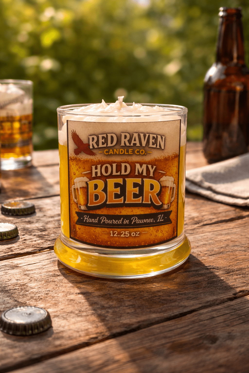 Hold My Beer Candle – Realistic Beer Glass Candle (12.25 oz) - Red Raven Candle Co