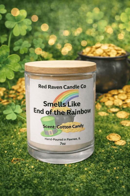 St. Patrick's Day - End of the Rainbow Cotton Candy Scented Candle - Red Raven Candle Co