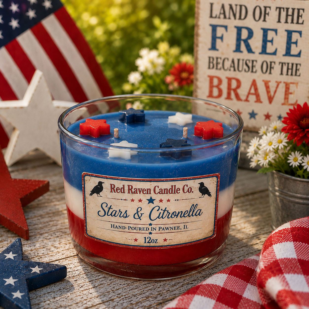 Stars & Citronella – Patriotic Outdoor Candle
