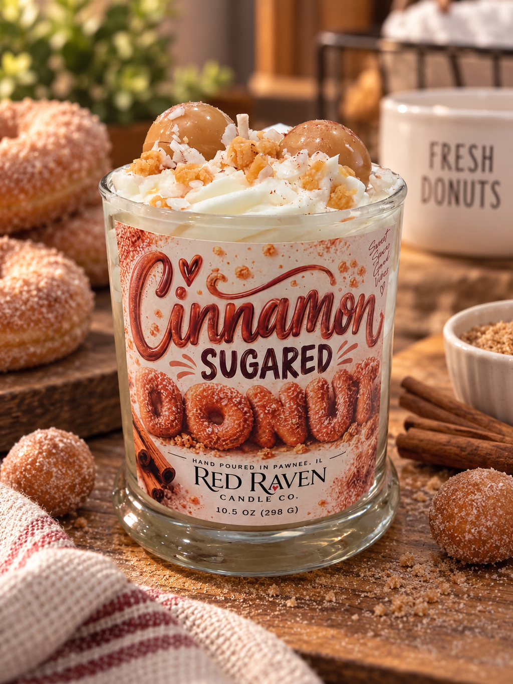 Cinnamon Sugared Donut Dessert Fall Candle