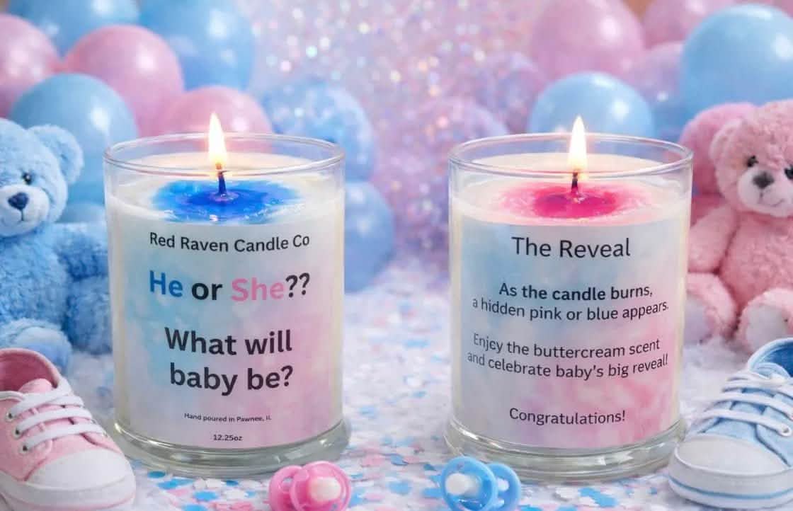 Gender Reveal Candle - Red Raven Candle Co