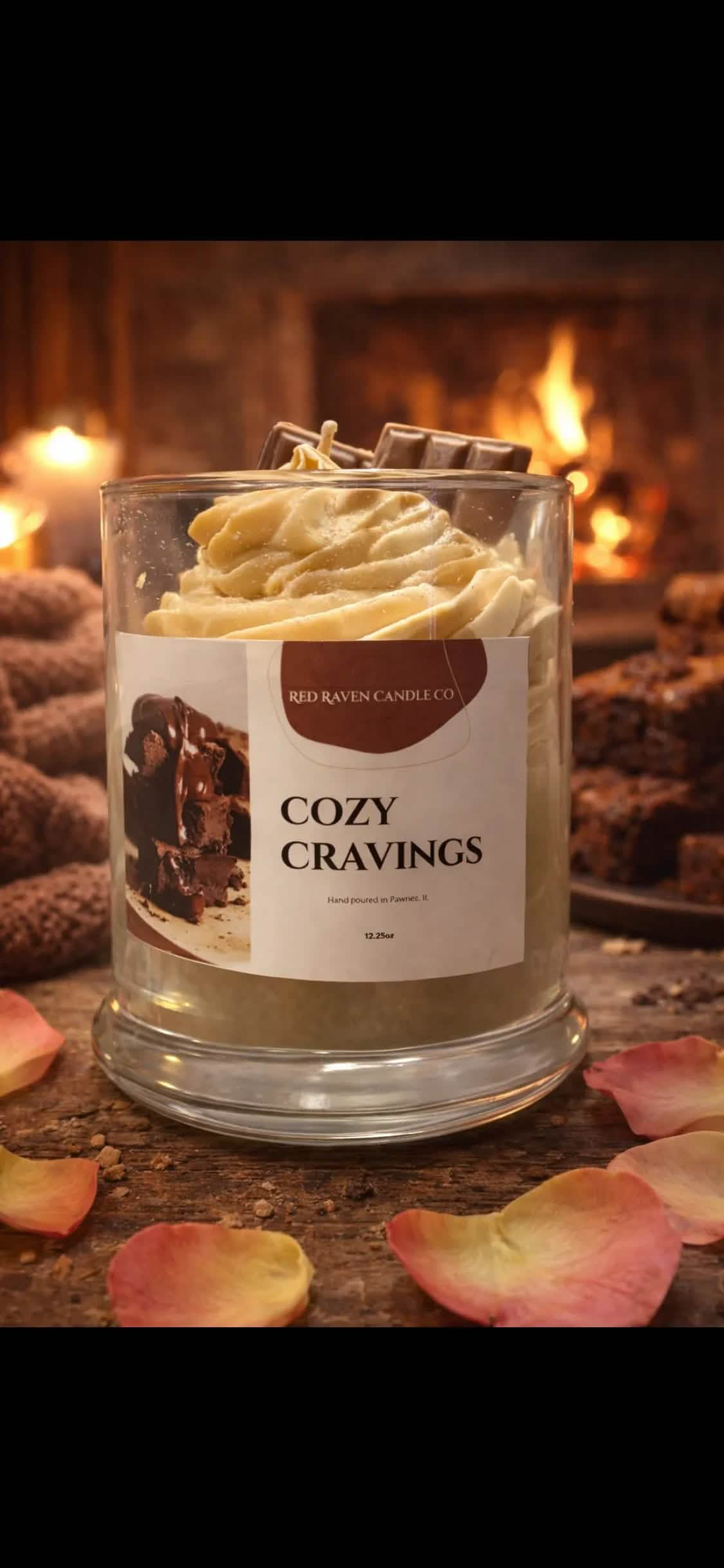 Cozy Cravings Candle Scented Candle - Red Raven Candle Co