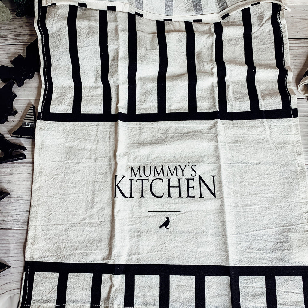 Halloween Tea Towel Bat 31 Vs Mummy Black White Cotton Dish Towel Kitchen Hand Towel Decor