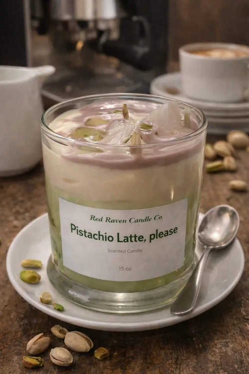 Pistachio Latte, Please Scented Candle - Red Raven Candle Co