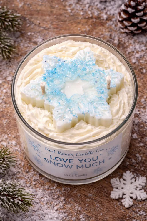 Love You Snow Much Candle Scented Candle - Red Raven Candle Co