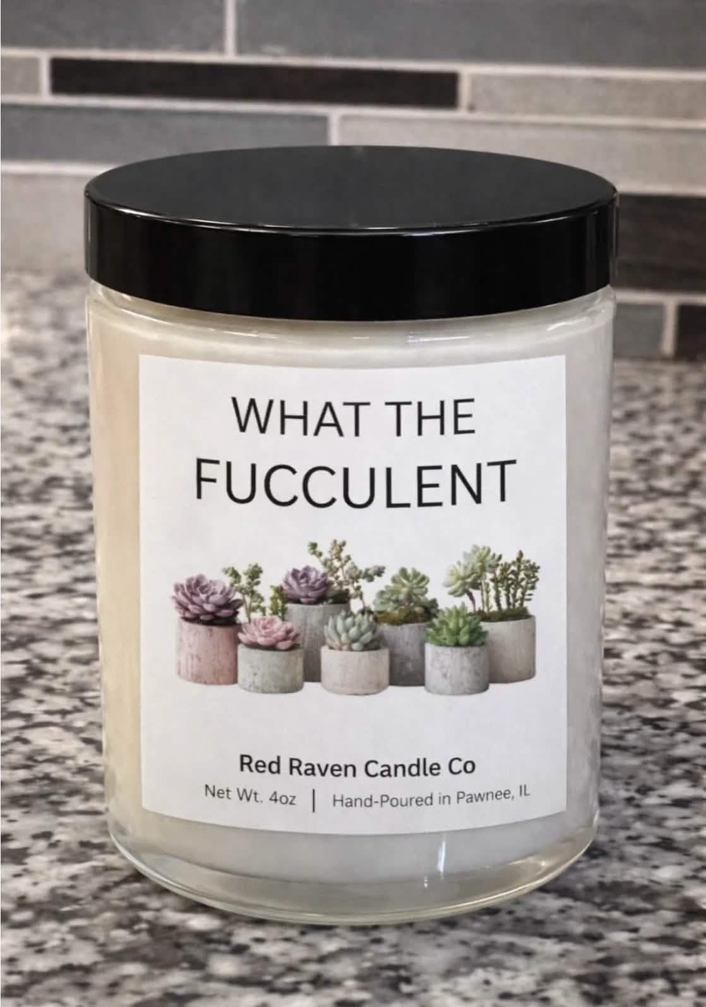 What the Fucculent – Cheeky Scented Candle (4oz) - Red Raven Candle Co
