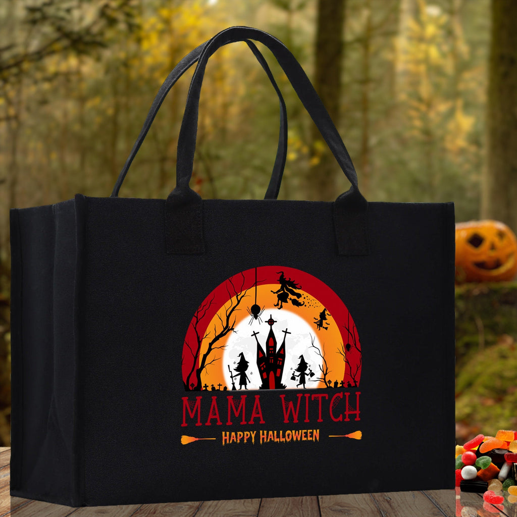 Halloween Trick or Treat Tote Bag Halloween Tote Bag for Kids Halloween Gift Halloween Candy Bag Halloween Doodles Cute Canvas Tote Bag