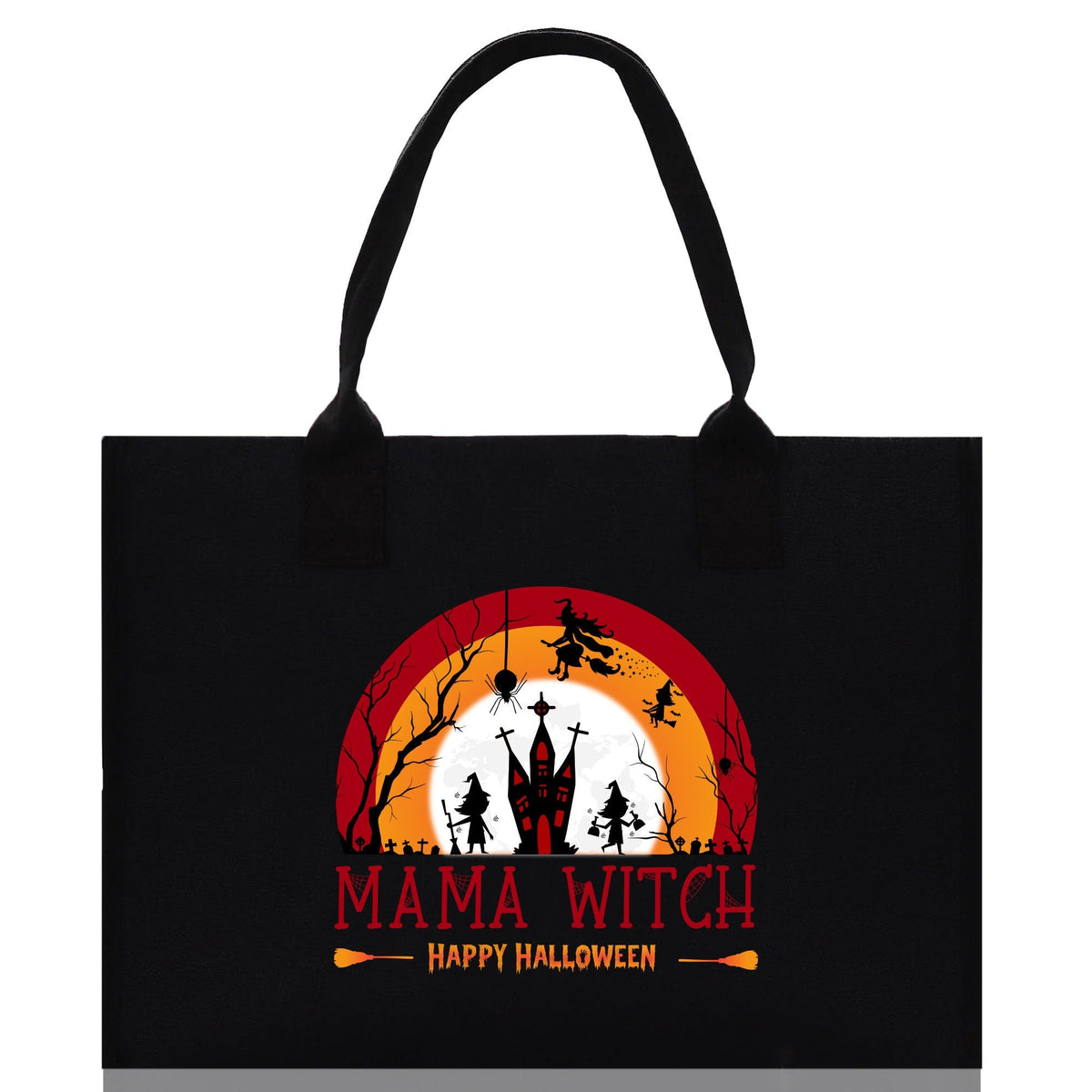 Halloween Trick or Treat Tote Bag Halloween Tote Bag for Kids Halloween Gift Halloween Candy Bag Halloween Doodles Cute Canvas Tote Bag