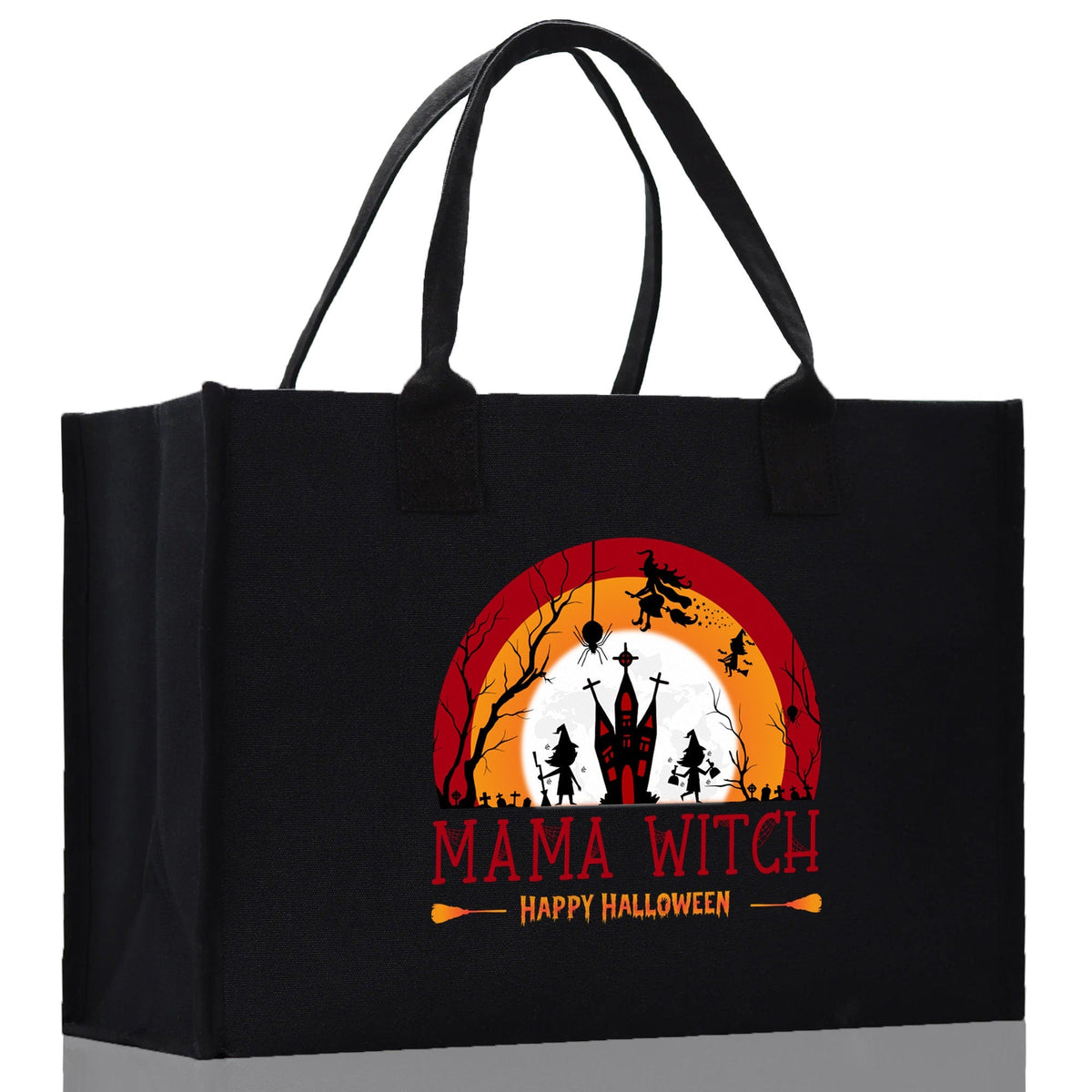 Halloween Trick or Treat Tote Bag Halloween Tote Bag for Kids Halloween Gift Halloween Candy Bag Halloween Doodles Cute Canvas Tote Bag