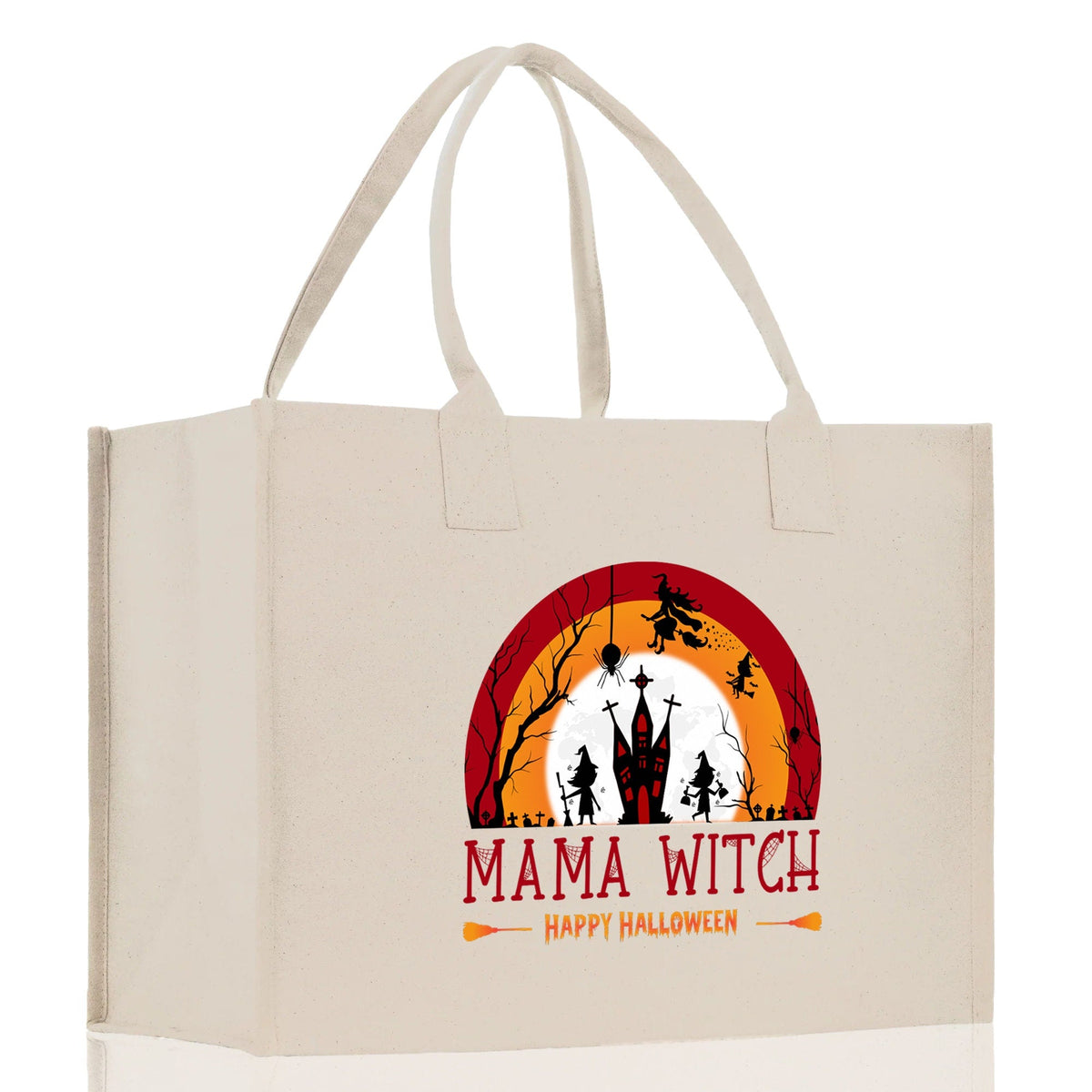 Halloween Trick or Treat Tote Bag Halloween Tote Bag for Kids Halloween Gift Halloween Candy Bag Halloween Doodles Cute Canvas Tote Bag