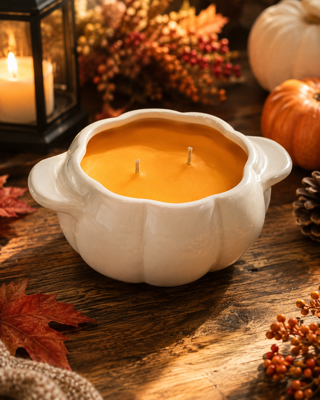 Pumpkin Cheesecake Candle | Ceramic Pumpkin Vessel