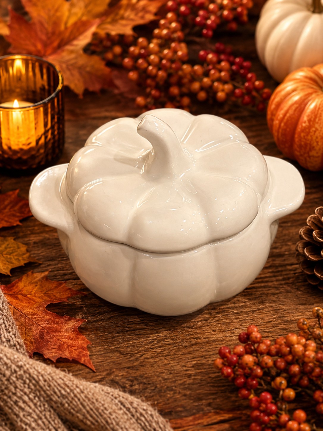 Pumpkin Cheesecake Candle | Ceramic Pumpkin Vessel